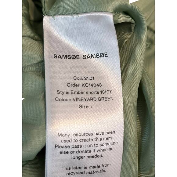 Samsoe Samsoe shorts light green Ember quilted paper bag - Picture 3 of 5